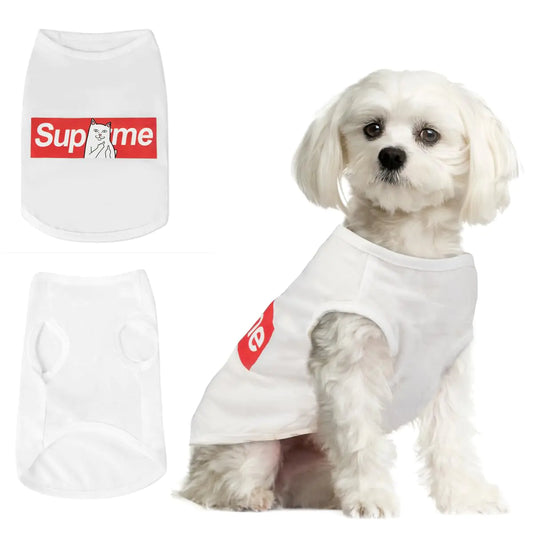 Dog Vest Shirt Lightweight Dog T-Shirts Soft Breathable Dog Sleeveless Summer Pet Clothes Funny Print ShirtSmall