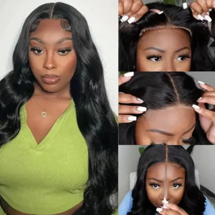 No Glue Wig Human Hair Pre Pull 13x4 HD Wave Lace Wig