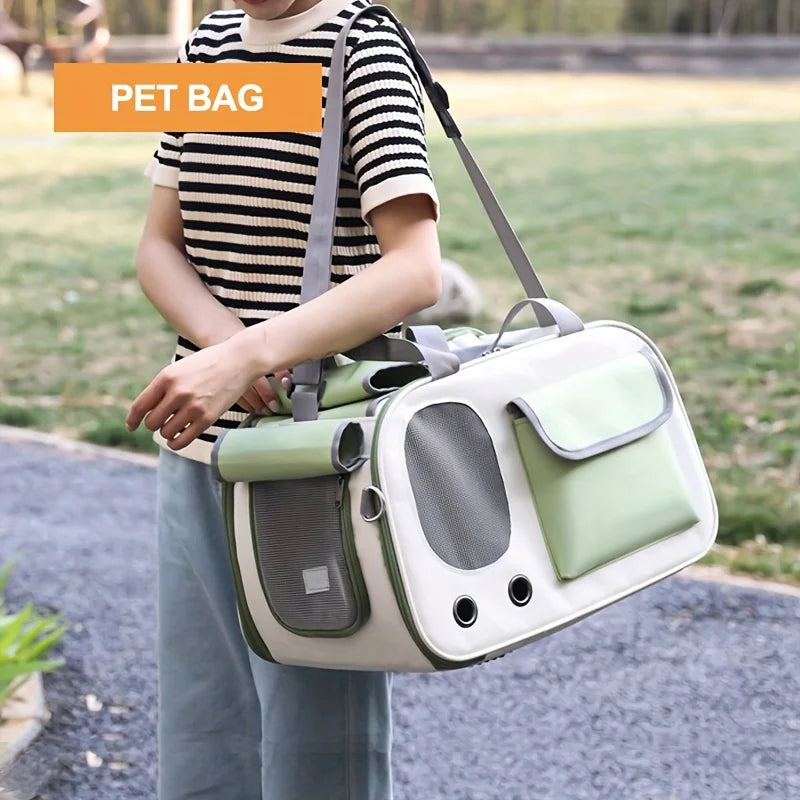 Portable Pet Carrier - Ventilated, Foldable, Space Capsule Design, Single-Shoulder Bag for Easy Travel - Perfect for Cats & Smal