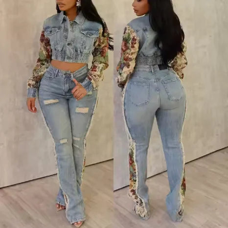 New Retro Jeans Women's Stitching Fashion