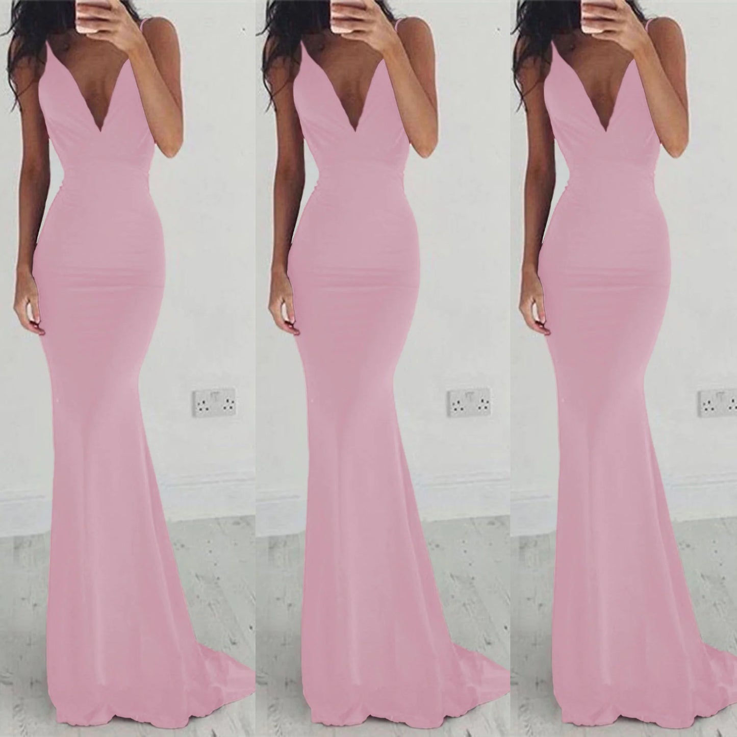 Backless Suspender Maxi Dress